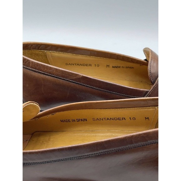 Mezlan Men's Size 10 M Santander Brown Tan Leather Slip-On Tassel Loafer Shoes - Picture 7 of 12